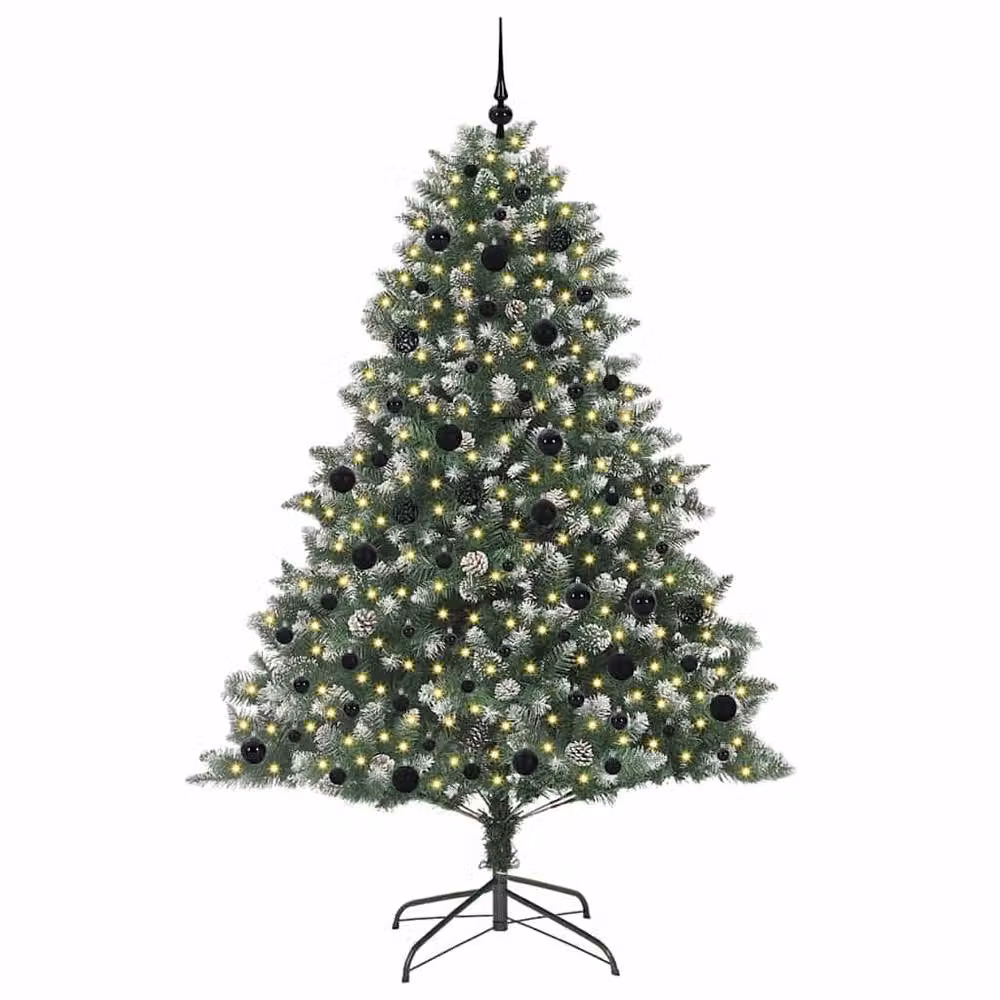 Berkfield Home Green Artificial Christmas Tree with Stand, W/D/H: 140 x 140 x 210 cm – 3