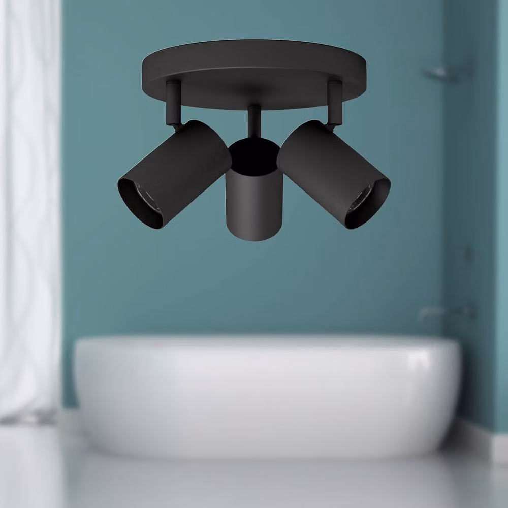 First Choice Lighting Eden Black Round Adjustable 3 Light Bathroom Spotlight – 4