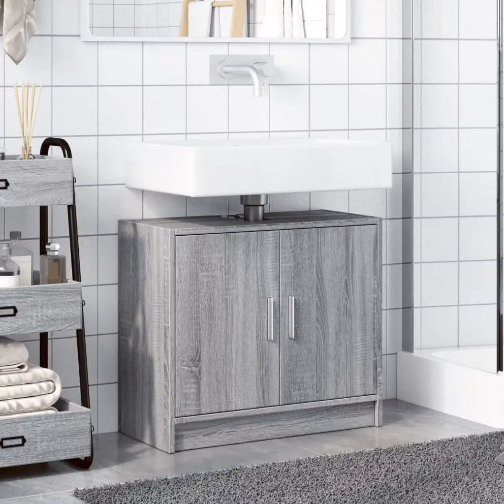 Berkfield Home Grey Sonoma Sink Cabinet W/D/H: 63 x 29 x 55 cm – 2
