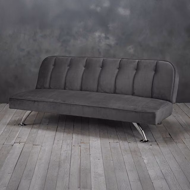 LPD Home Brighton Grey Velvet Click Clack Sofa Bed