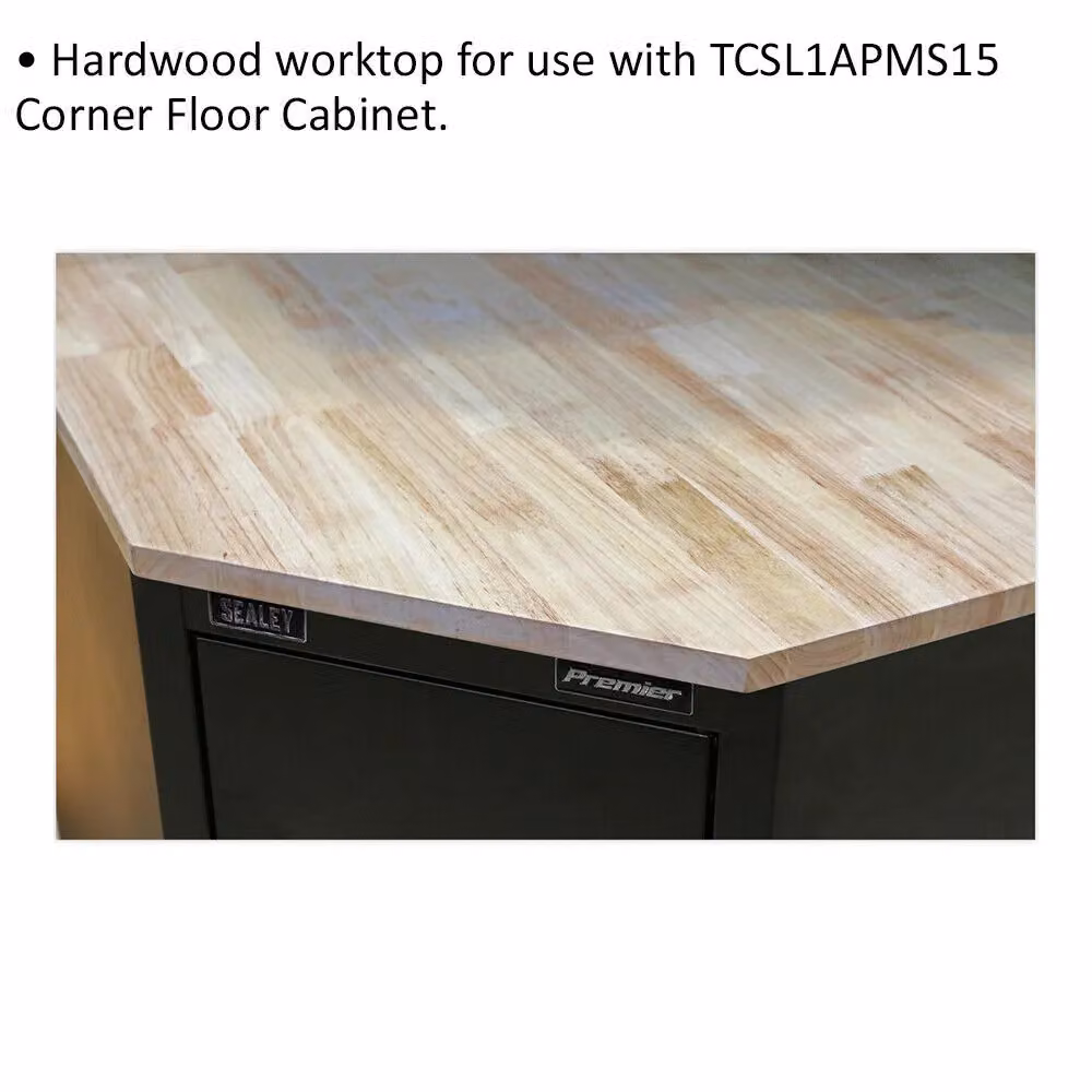 Loops Hardwood Corner Worktop in Brown and Multicolour, Width: 93 cm – 2