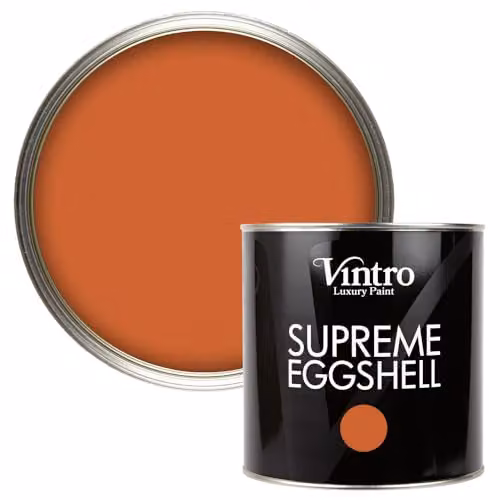 Vintro Water-Based Eggshell and Satin Paint for Interior and Exterior Walls, Wood and Trim, Burnt Orange - Thor's Rust, 2.5 Litres