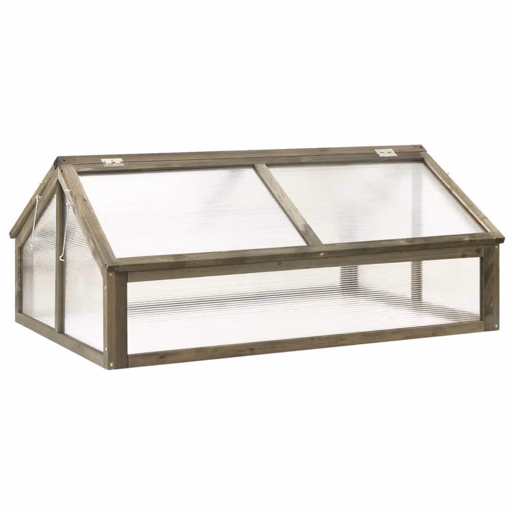 Berkfield Home Grey Firwood Greenhouse W/D/H: 114 x 80 x 50 cm – 2