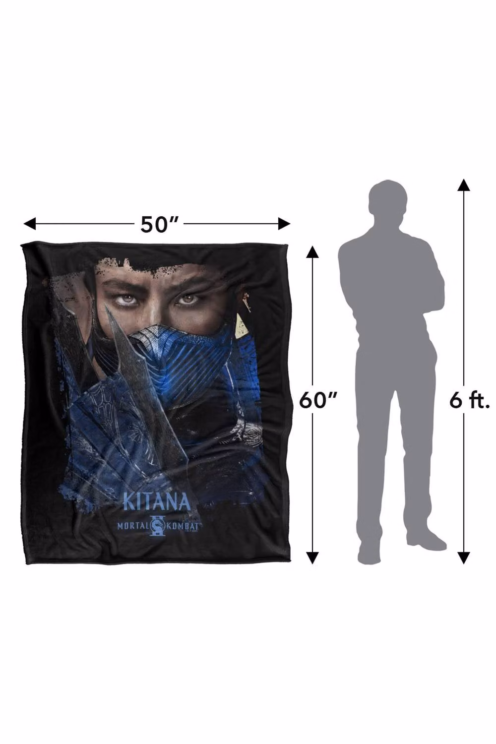 Warner Bros. Mortal Kombat 2 Kitana Portrait Extra Large Super Soft Polyester Throw Blanket in Multicolour – 3