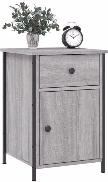 Berkfield Home Elegant Bedside Cabinet in Grey Sonoma, W/D/H: 40 x 42 x 60 cm