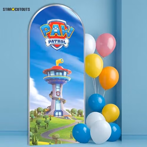 Star Cutouts Paw Patrol Tower and Logo Backdrop Cardboard Cutout, Multicolour, Height: 185 cm – 2