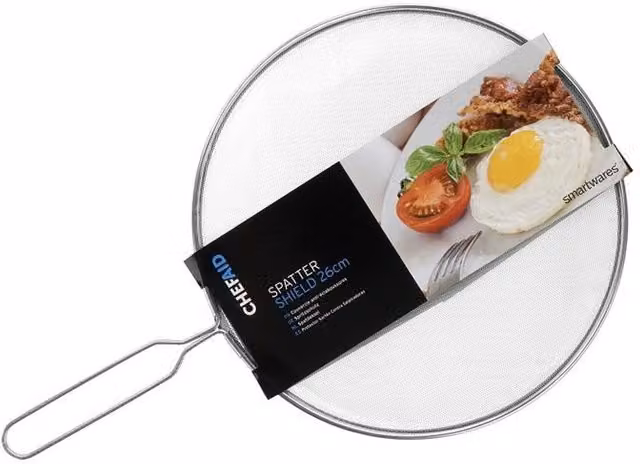 Chef Aid Silver Round Metal Mesh Spatter Shield, Diameter: 26 cm