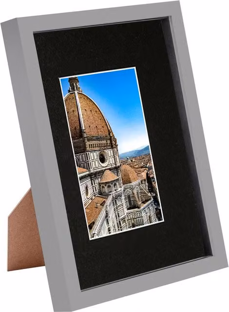 Nicola Spring Rectangular 3D Shadow Box Frame with A5 Mount, A4, Grey and Black, W/H: 30.48 x 21.0 cm