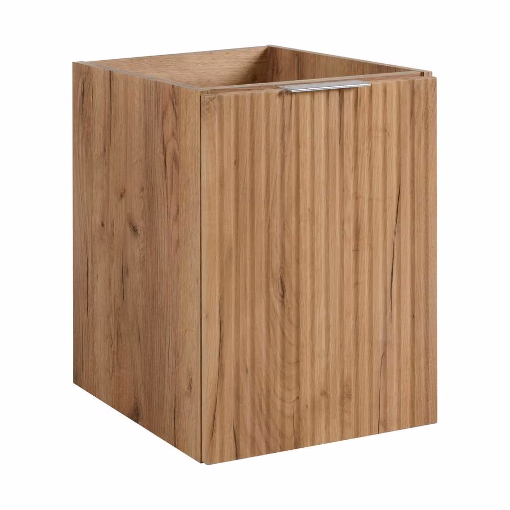 Heze Furniture Flow 1 Door Fluted Bathroom Vanity Cabinet with Worktop, Light Brown, Width: 40 cm – 2