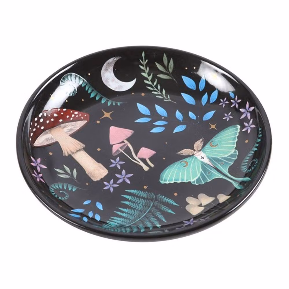 Uniqueful Round Floral Ceramic Trinket Dish, Multicolour and Black, Diameter: 15 cm – 2