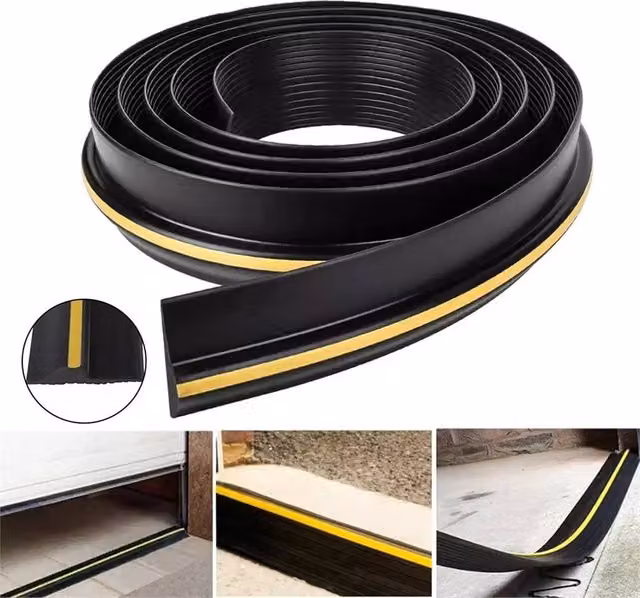 Nordara 8ft Garage Door Threshold Weather Seal Strip, Black EPDM Rubber and PVC – 1