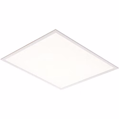 Loops Square Backlit LED Ceiling Panel Light, 40W Cool White, White Aluminium and Plastic, W: 59.5 cm, D: 59.5 cm