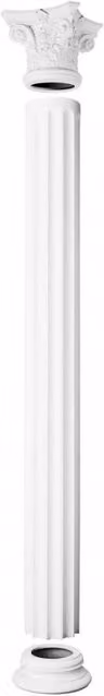 Orac Decors Column Corinthian White Polyurethane Freestanding Round Classic Column Height: 241.5 cm