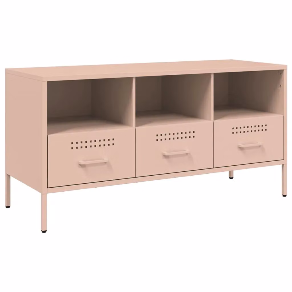 Berkfield Home Pink Industrial Metal TV Cabinet W/D/H: 100.5 x 39 x 50.5 cm – 2