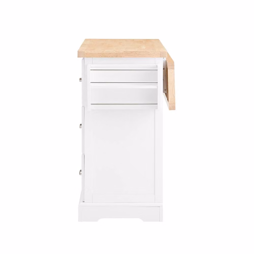 SoBuy Scandinavian Kitchen Island Trolley in White and Oak – 2