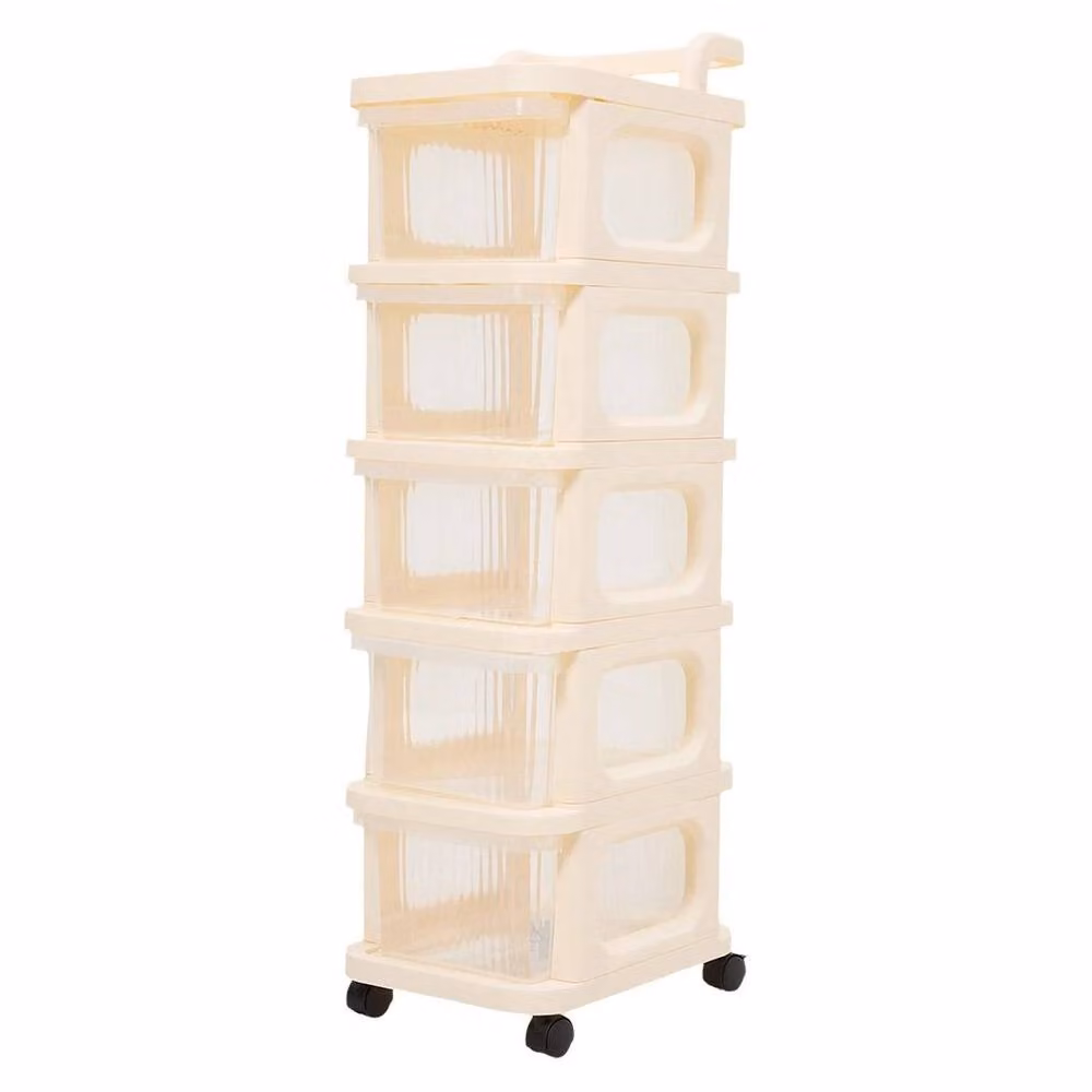 SPETLEK 5 Tier Drawer Storage Trolley Cart in Beige – 2