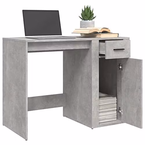 vidaXL Modern Computer Desk in Grey, W/D/H: 100 x 49 x 75 cm – 4