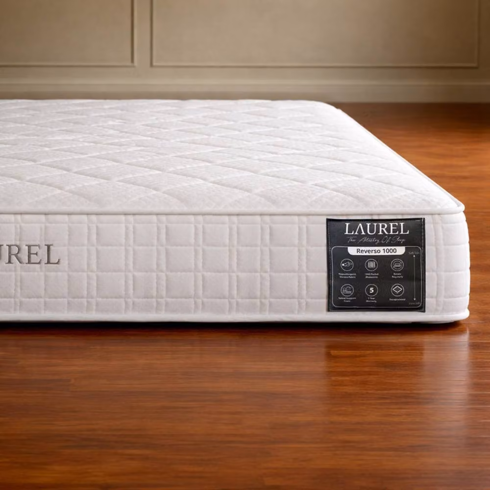 Desire Deco Laurel Reverso 1000 Pocket Spring Mattress in White, W/D/H: 120 x 200 x 30.48 cm – 2
