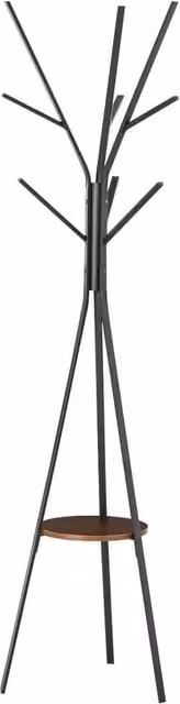 Havendro Black Metal Free Standing Coat Rack with Shelf, Height: 180 cm
