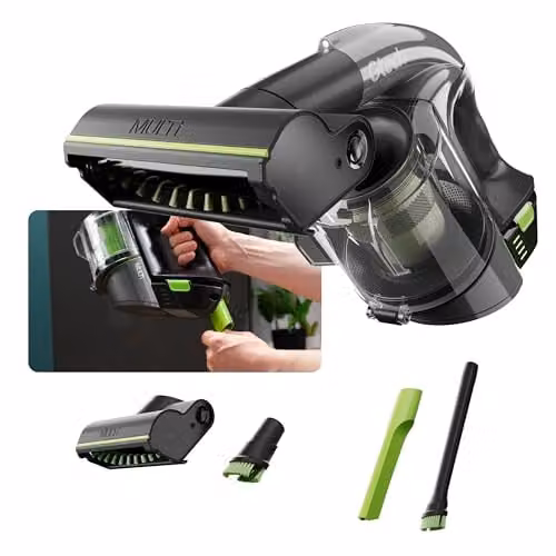 Gtech Multi MK2 Cordless Handheld Vacuum Cleaner with 22V Li-ion Battery and Powered Brush Bar in Grey, Green or Black – 1