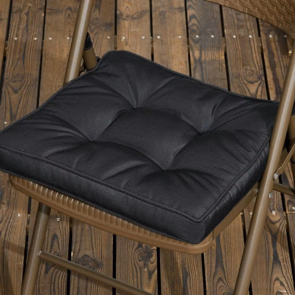 EONLION Black Water-Repellent Square Replacement Garden Seat Cushion Pad, W/D: 42 x 42 cm – 4