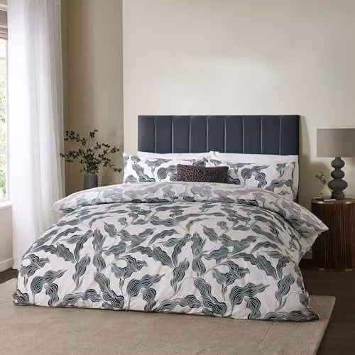 Riva Home Reversible Floral Cotton Duvet Cover Set, Multicolour, W: 140 cm, H: 200 cm