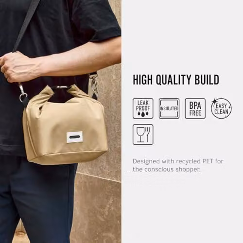 Black + Blum Insulated Leakproof Lunch Bag 10L in Clay and Beige – 5