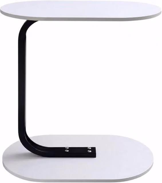 MANTRARAJ White Minimalist Side Table for Bedroom or Home Office