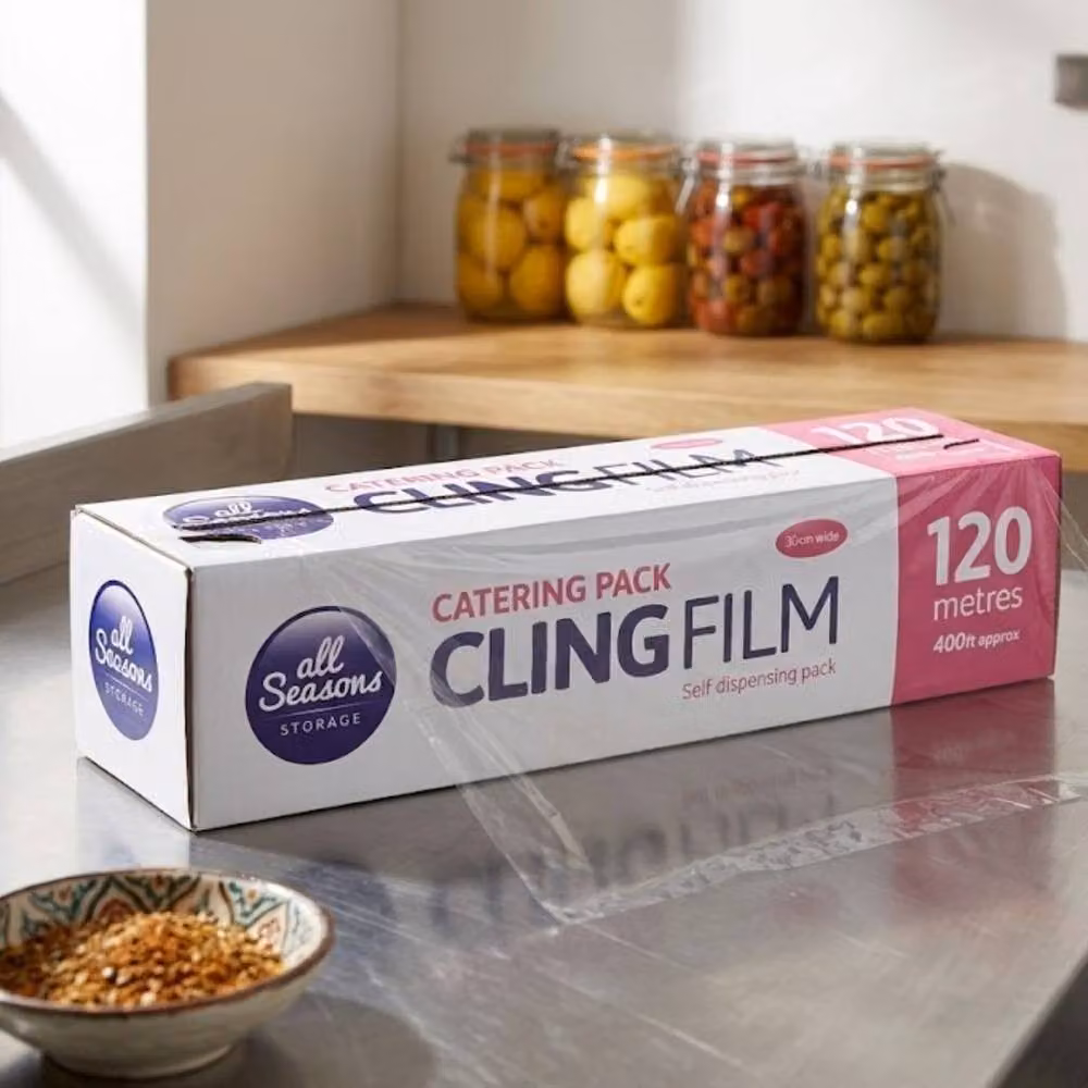 Bedsland FS Catering Cling Film Food Wrap in Transparent with Dispensing Box, 30 cm x 120 m – 3