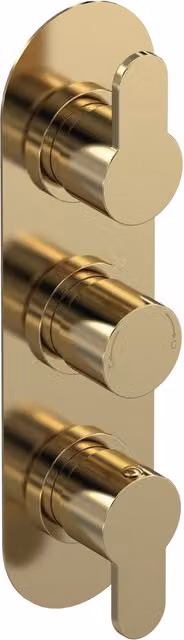 Balterley Pride Round Triple Thermostatic Shower Valve with Diverter for 3 Outlets in Brushed Brass – 1