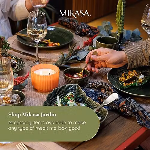 Mikasa Jardin Green Stoneware Leaf Serving Platter – 5