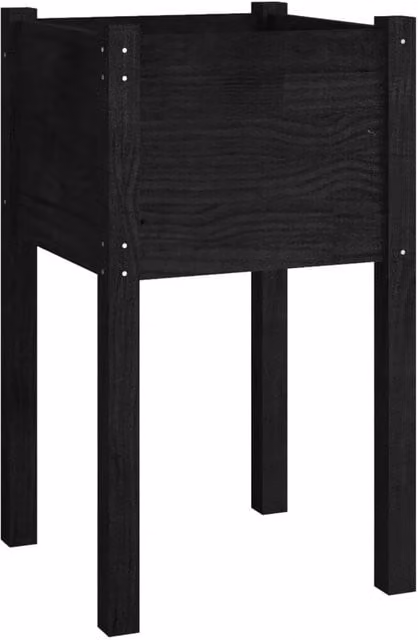 Berkfield Black Wooden Raised Garden Planter, W/D/H: 40 x 40 x 70 cm – 1