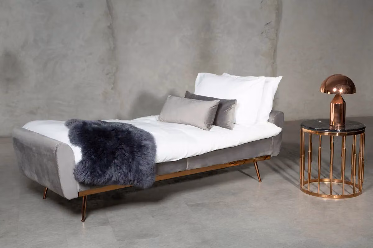 Interiors by Premier Orsina Round Marble and Metal Side Table in Gold, W/D/H: 50 x 50 x 55 cm – 2