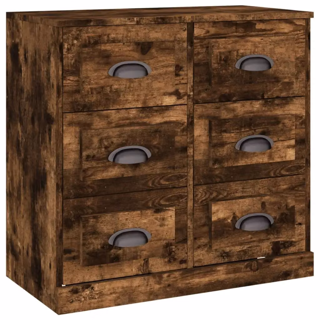 Berkfield Home Set of 2 Smoked Oak Sideboards in Brown Engineered Wood – 3