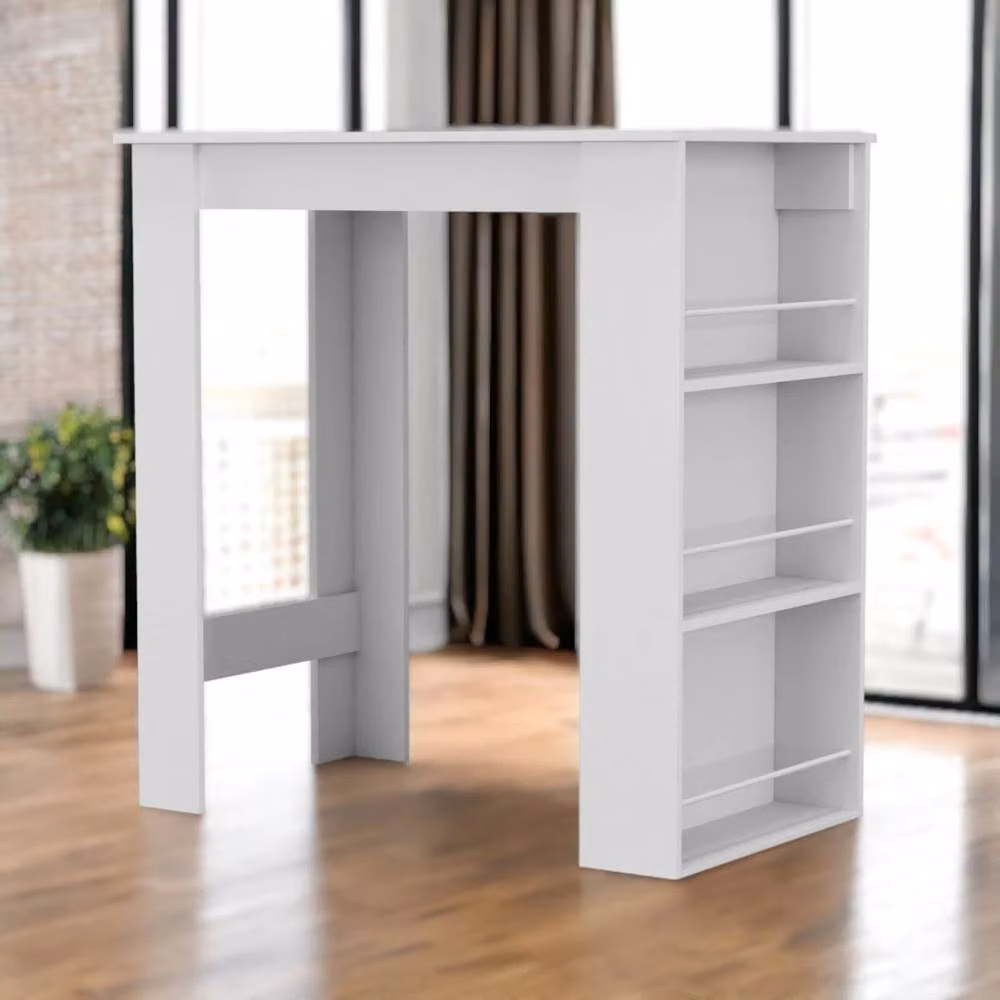 PAWNORA 3 Tier Modern Kitchen Island Table, White, W/D/H: 100 x 60 x 105 cm – 4