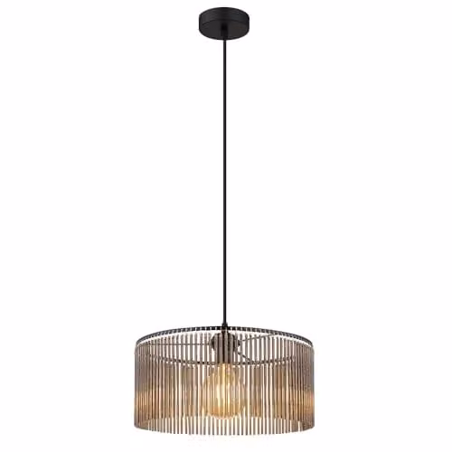 Nowa Cylinder Pendant Light in Black and Grey, Diameter: 35 cm, Height: 135 cm