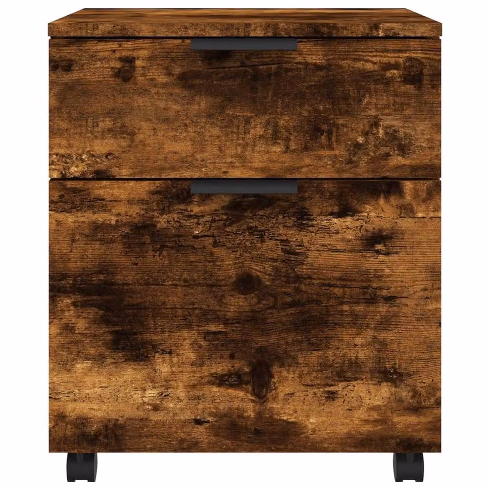 Berkfield Home Mobile File Cabinet with Castors, Smoked Oak Brown, W: 45 cm, D: 38 cm, H: 54 cm – 3