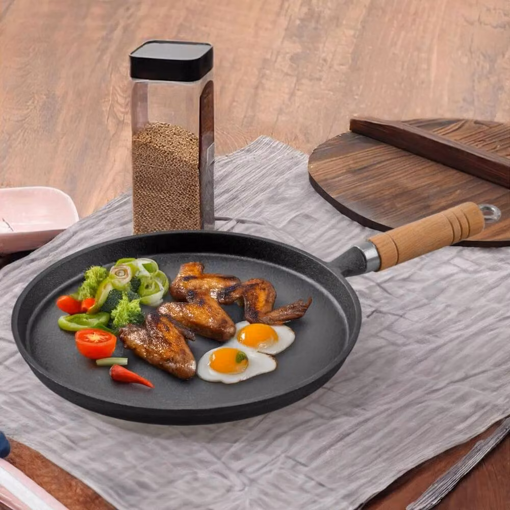 Pawnora Black Enamel Cast Iron Round Frying Pan, 25 cm – 4