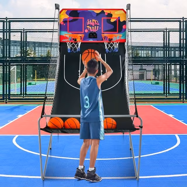 COSTWAY Foldable Basketball Arcade Game in Black