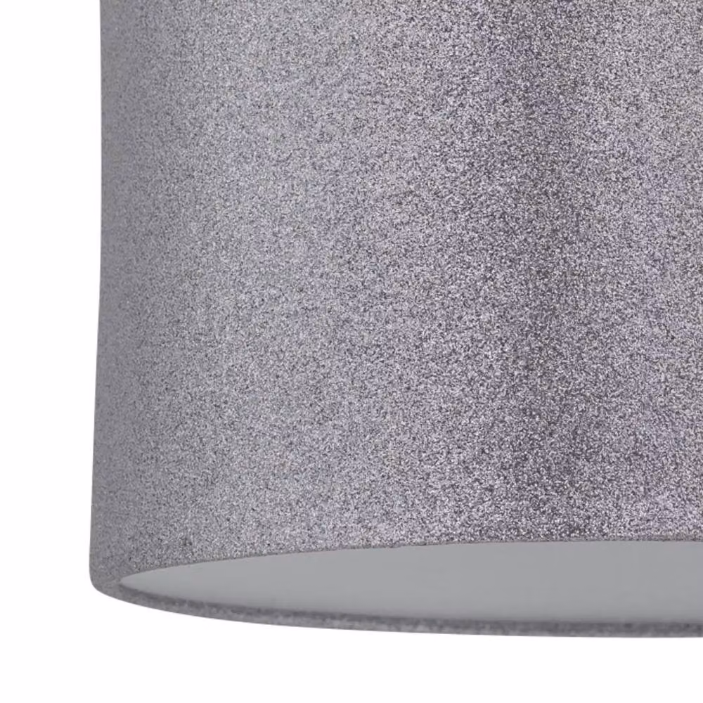 First Choice Lighting Chrome Two Ball Table Lamp with Silver Glitter Shade – 2