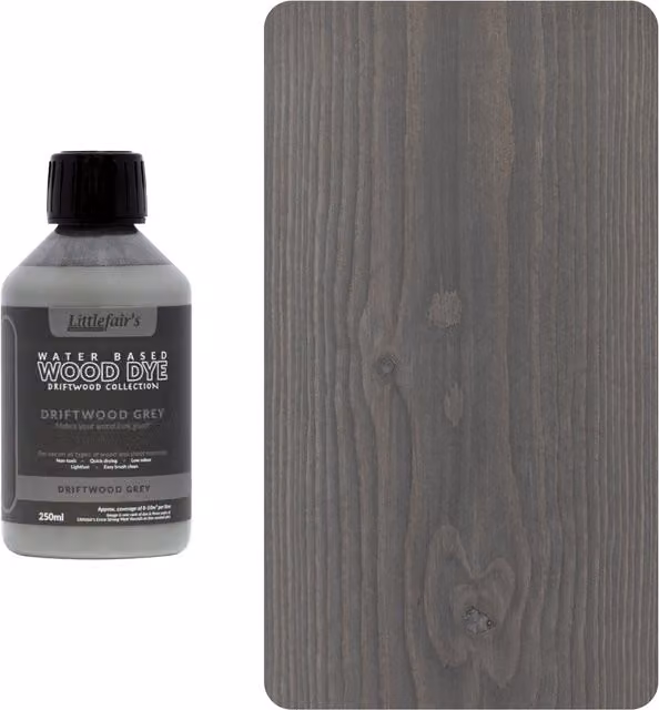 Littlefair's Indoor and Outdoor Wood Stain in Driftwood Grey, 0.25l