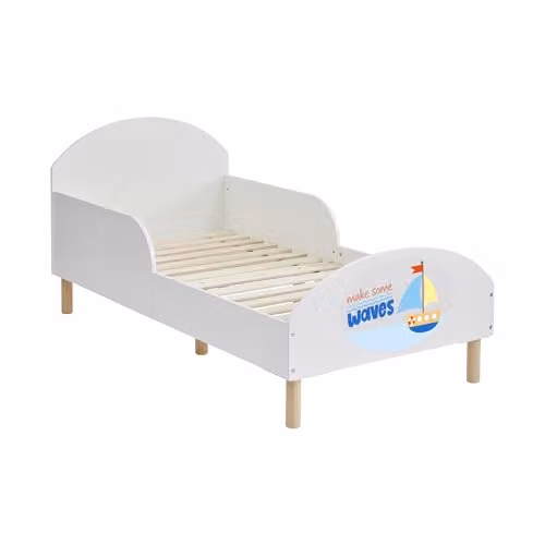 Liberty House Toys Make Some Waves Kids Toddler Bed, White, H68 x W74 x D144 cm – 2