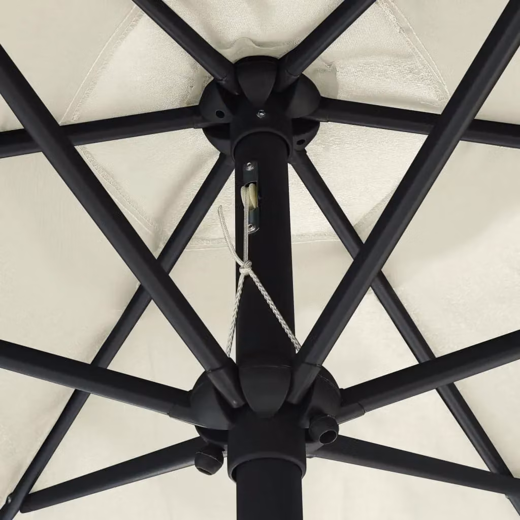 Berkfield Home Outdoor Parasol with Aluminium Pole, Sand White, W: 270 cm, D: 246 cm – 2