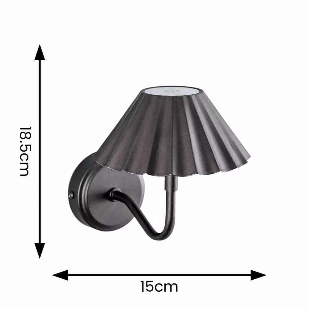 ValueLights Avery Rechargeable LED Touch Wall Light in Black or Gold/Brass – 5