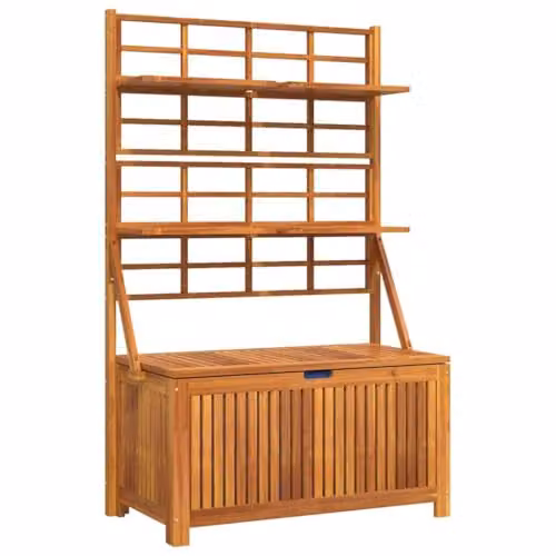 vidaXL Brown Acacia Wood Storage Box with Trellis, W/D/H: 99 x 50 x 160 cm – 1