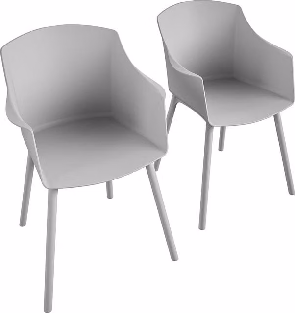 CosmoLiving Camelo Resin Chairs, Set of 2, Light Grey