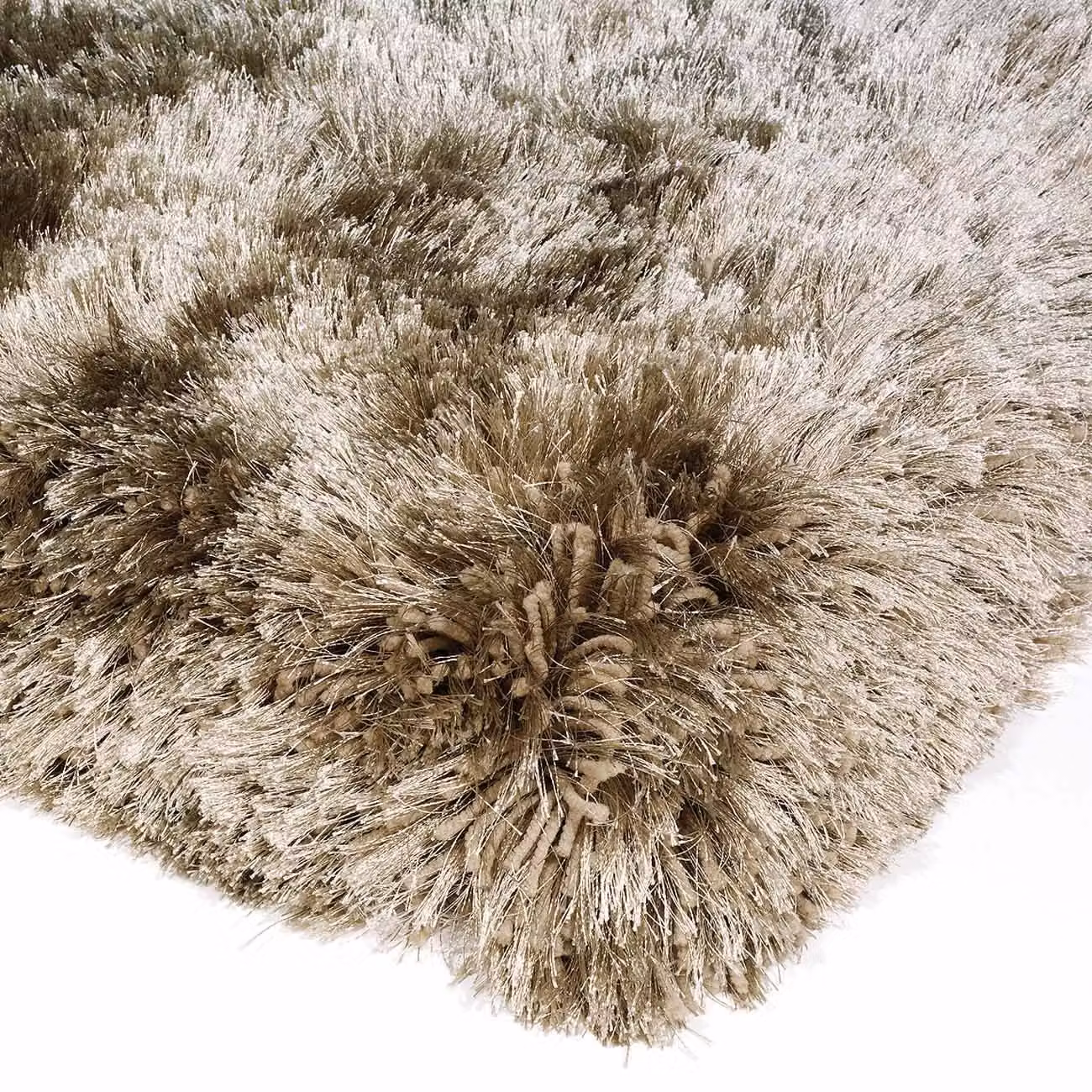 The Rug Shop UK Handmade Plain Shaggy Sparkle Luxurious Anti-Shed Area Rug in Brown, W x W: 150 x 150 cm – 2
