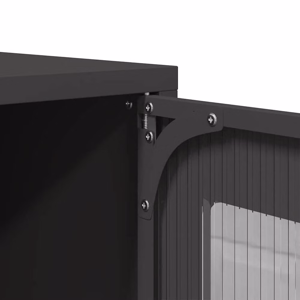 Berkfield Home Industrial Metal TV Cabinet in Black, W: 68 cm, D: 39 cm, H: 60.5 cm – 8