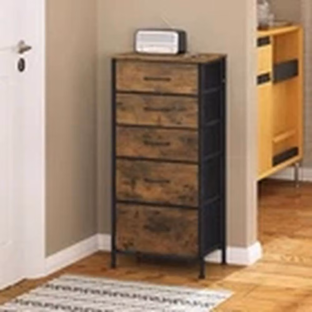 EONLION Vintage Tall Chest of Drawers and Bedside Cabinet in Brown – 3