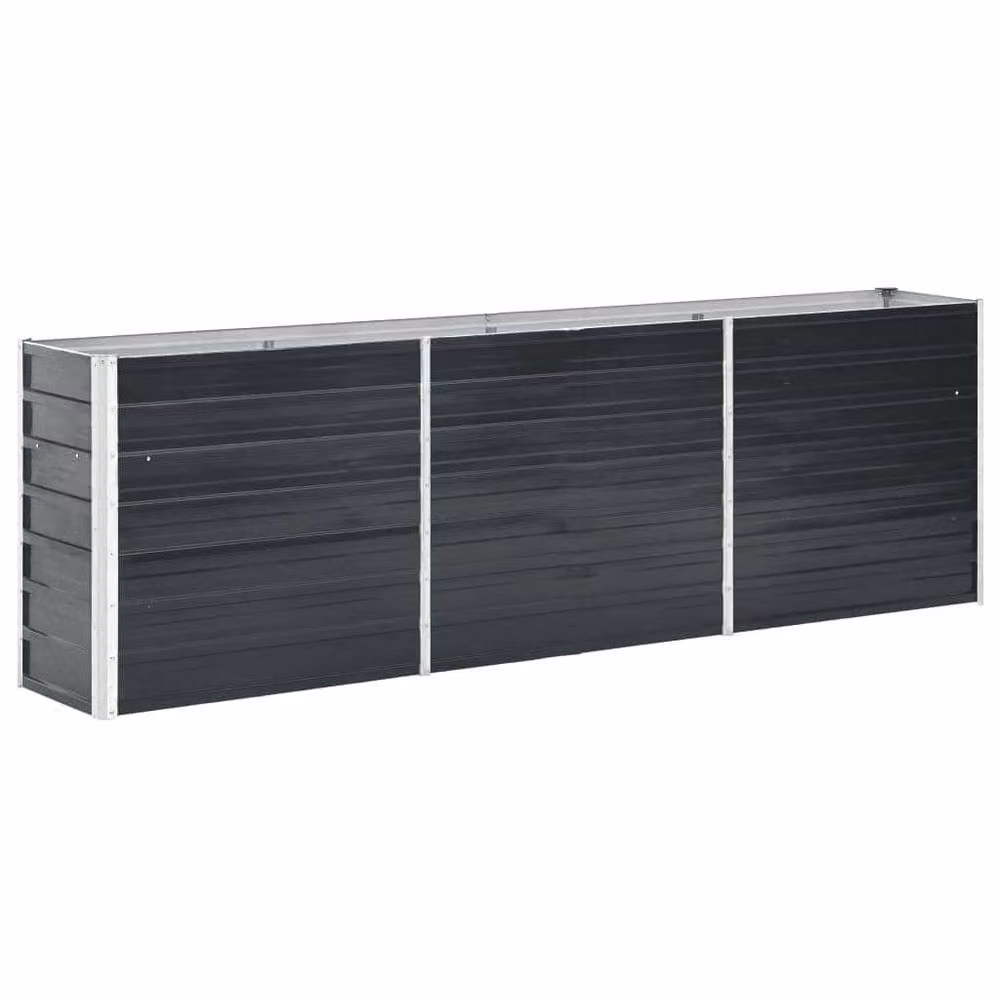 Berkfield Home Garden Galvanised Steel Raised Bed in Anthracite Grey, W/D/H: 240 x 40 x 77 cm – 2